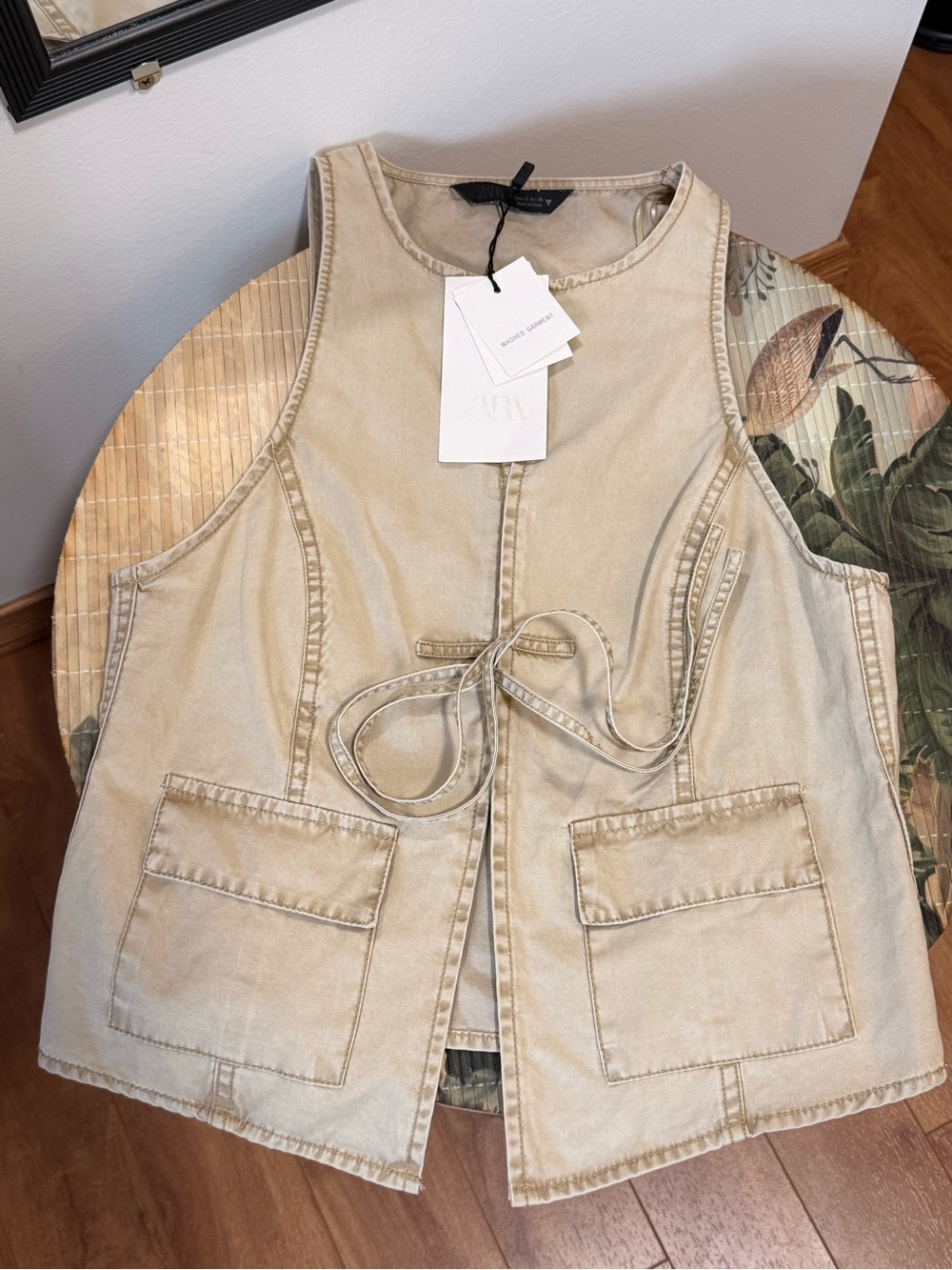 Zara Beige Sleeveless Top Vest